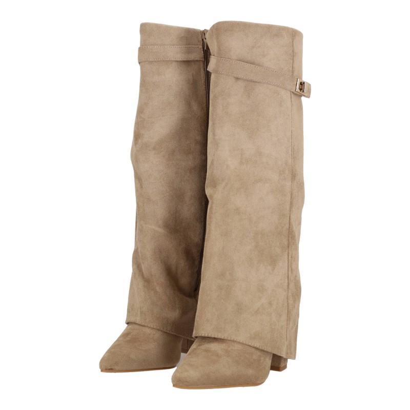 OEM Γυναικείες Μπότες Suede με Χοντρό Τακούνι