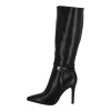 Ideal Shoes Γυναικείες Ψηλές Μπότες Δερματίνη με Λεπτό Τακούνι