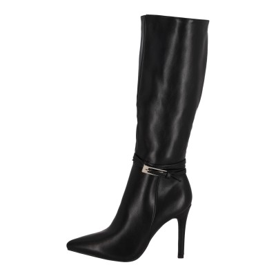 Ideal Shoes Γυναικείες Ψηλές Μπότες Δερματίνη με Λεπτό Τακούνι