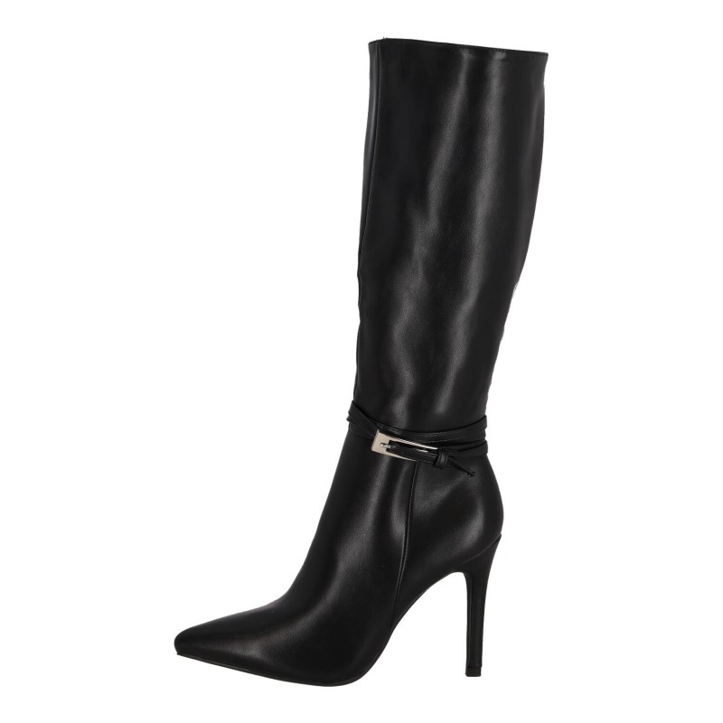 Ideal Shoes Γυναικείες Ψηλές Μπότες Δερματίνη με Λεπτό Τακούνι
