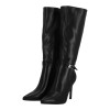 Ideal Shoes Γυναικείες Ψηλές Μπότες Δερματίνη με Λεπτό Τακούνι