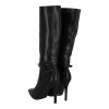 Ideal Shoes Γυναικείες Ψηλές Μπότες Δερματίνη με Λεπτό Τακούνι