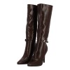 Ideal Shoes Γυναικείες Ψηλές Μπότες Δερματίνη με Λεπτό Τακούνι