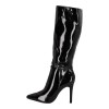 Ideal Shoes Γυναικεία Ψηλή Μπότα Λουστρίνι με Λεπτό Τακούνι Ideal Shoes Γυναικεία Ψηλή Μπότα Λουστρίνι με Λεπτό Τακούνι
