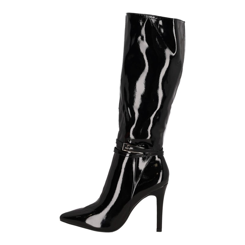 Ideal Shoes Γυναικεία Ψηλή Μπότα Λουστρίνι με Λεπτό Τακούνι Ideal Shoes Γυναικεία Ψηλή Μπότα Λουστρίνι με Λεπτό Τακούνι