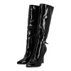 Ideal Shoes Γυναικεία Ψηλή Μπότα Λουστρίνι με Λεπτό Τακούνι Ideal Shoes Γυναικεία Ψηλή Μπότα Λουστρίνι με Λεπτό Τακούνι