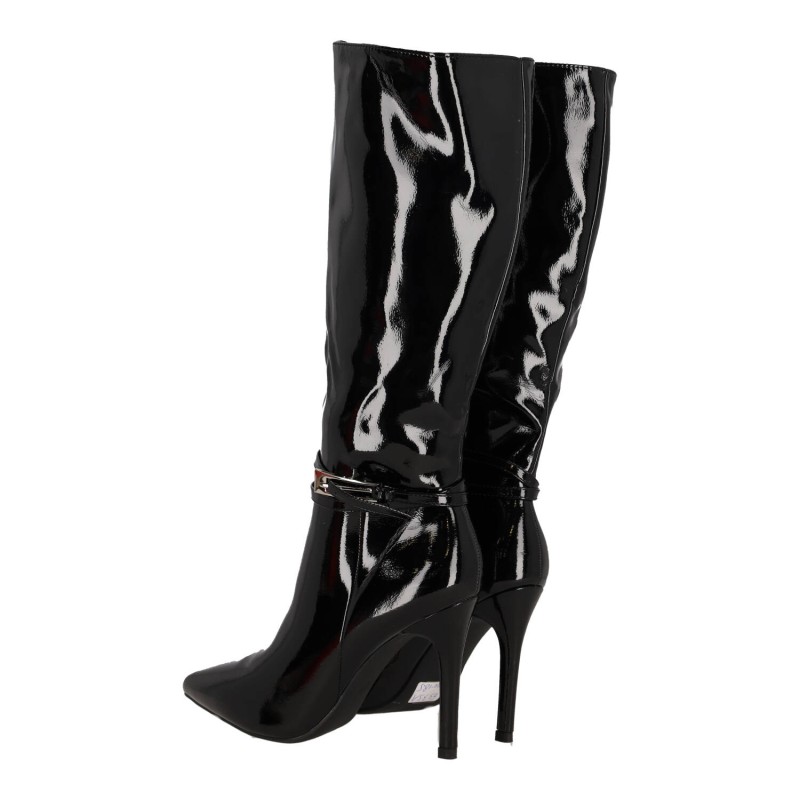 Ideal Shoes Γυναικεία Ψηλή Μπότα Λουστρίνι με Λεπτό Τακούνι Ideal Shoes Γυναικεία Ψηλή Μπότα Λουστρίνι με Λεπτό Τακούνι