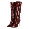 Ideal Shoes Γυναικεία Ψηλή Μπότα Λουστρίνι με Λεπτό Τακούνι Ideal Shoes Γυναικεία Ψηλή Μπότα Λουστρίνι με Λεπτό Τακούνι