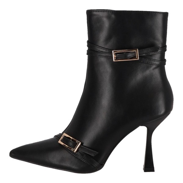 C'M Paris Γυναικείο Χαμηλό Μποτάκι Δερματίνη με Λεπτό Τακούνι και Τοκά