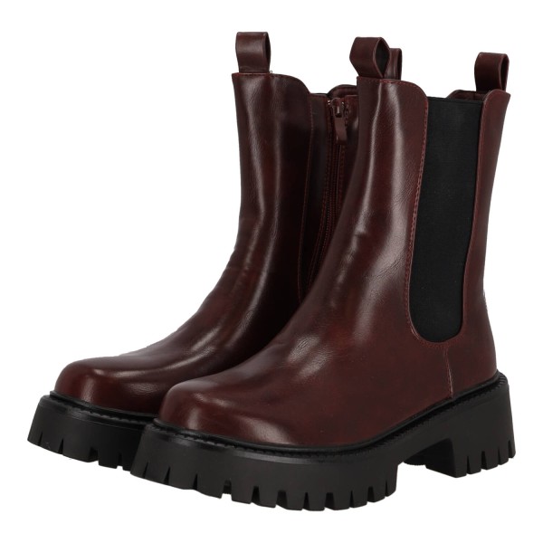 Ideal Shoes Women's Ankle Boots with Tractor Sole and Zipper Ideal Shoes Women's Ankle Boots with Tractor Sole and Zipper