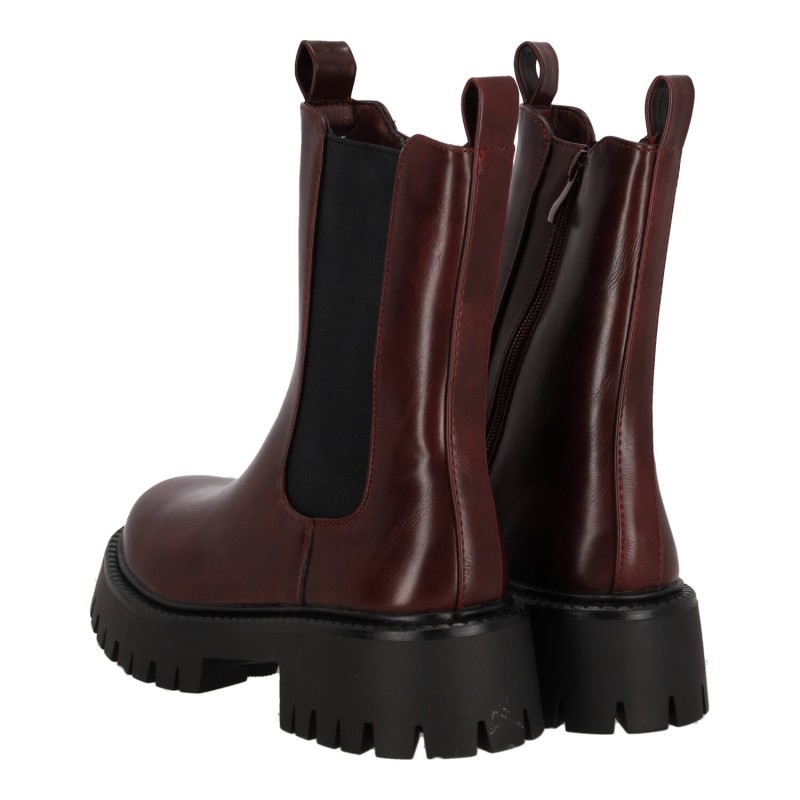 Ideal Shoes Γυναικείο Μποτάκι με Τρακτερωτή Σόλα και Φερμουάρ