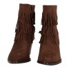 Super Moda Γυναικείο Χαμηλό Μποτάκι Suede με Κρόσια και Χοντρό Κοντό Τακούνι