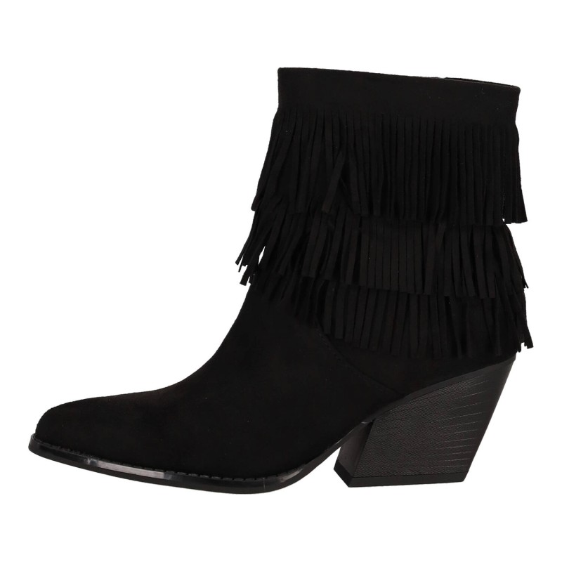 Super Moda Γυναικείο Χαμηλό Μποτάκι Suede με Κρόσια και Χοντρό Κοντό Τακούνι