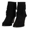 Super Moda Γυναικείο Χαμηλό Μποτάκι Suede με Κρόσια και Χοντρό Κοντό Τακούνι