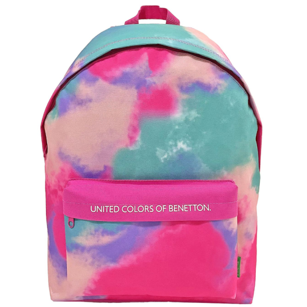 United Colors Of Benetton Middle School - High School Backpack with Multicolored Clouds