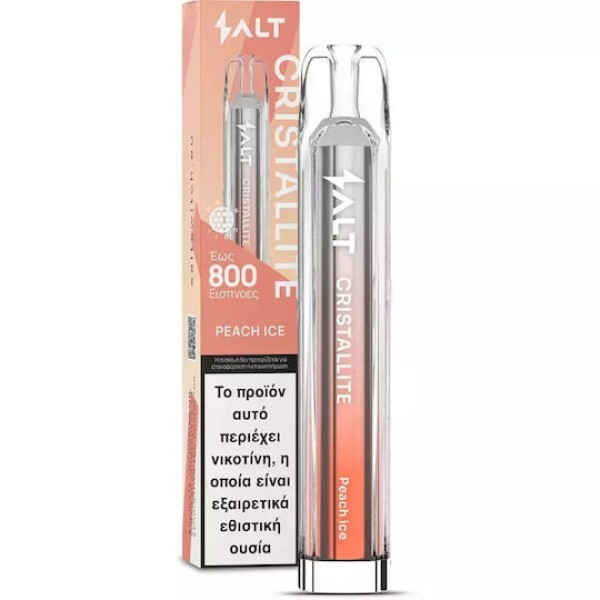 Salt Cristallite Disposable Electronic Cigarette 800 Puffs Peach Ice 2ml 20mg