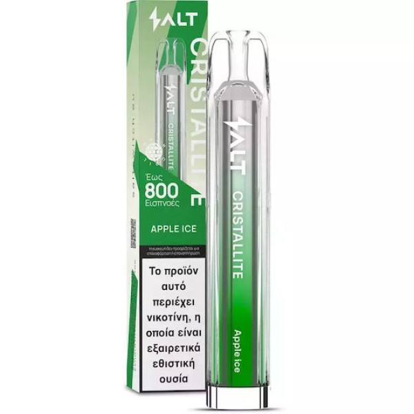 Salt Cristallite Disposable Electronic Cigarette 800 Puffs Apple Ice 2ml 20mg