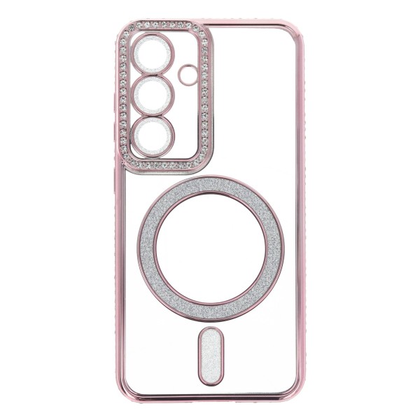 Back Cover Θήκη Σιλικόνης Με Τζαμάκι Κάμερας, Magsafe, Στρασάκια Και Γκλίτερ (Samsung Galaxy S24 & Samsung Galaxy S25)