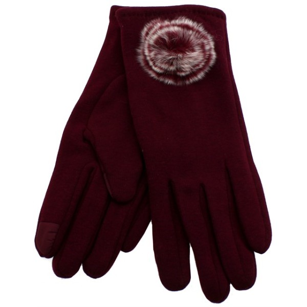Prahar Burgundy Women's Lined Touch Gloves