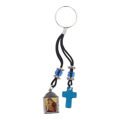 Μπρελόκ Με Σταυρό Και Εικόνα Παναγιάς