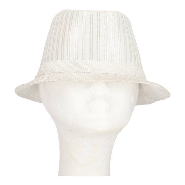 ΟΕΜ Aνδρικό Καπέλο Καβουράκι σε Λευκό Χρώμα με Ρίγες 58 cm