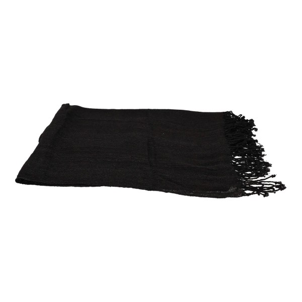 OEM Women's Scarf with Fringes in Black Color