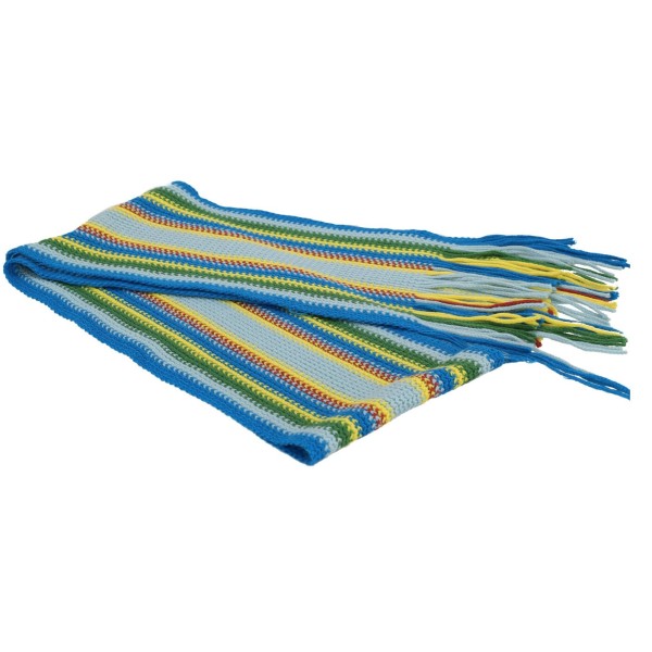 ΟΕΜ Παιδικό Πλεκτό Κασκόλ με Ρίγες και Κρόσια