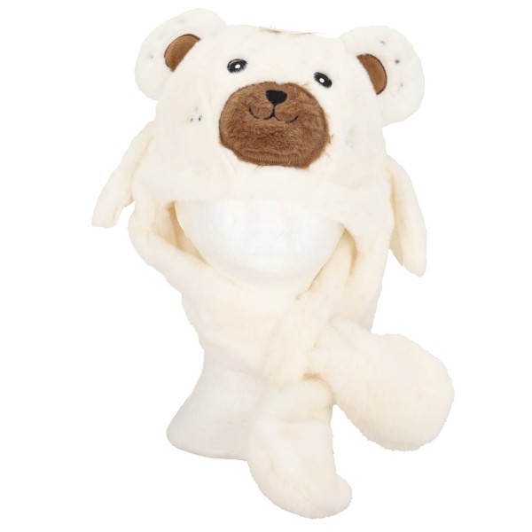 Q&Y Βελούδινο Παιδικό Σκουφάκι με Σχέδιο Σκυλάκι