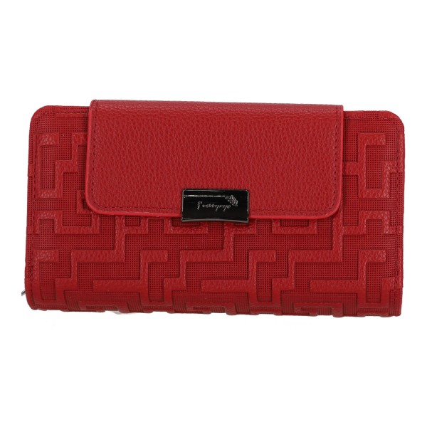 OEM Γυναικείο Πορτοφόλι Δερματίνη με Κούμπωμα και Μοτίβο