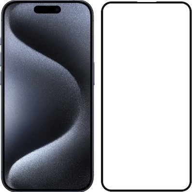 Earldom Fullscreen Tempered Glass Μαύρο (Iphone 15 Pro)
