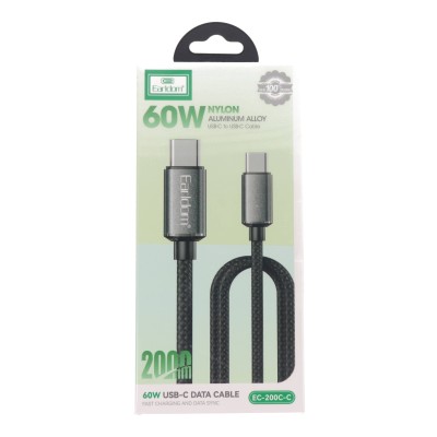 Earldom EC-200C-C USB-C σε USB-C Καλώδιο Φόρτισης 60W 2m