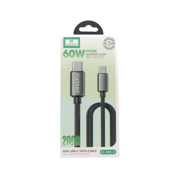 Earldom EC-200C-C USB-C σε USB-C Καλώδιο Φόρτισης 60W 2m