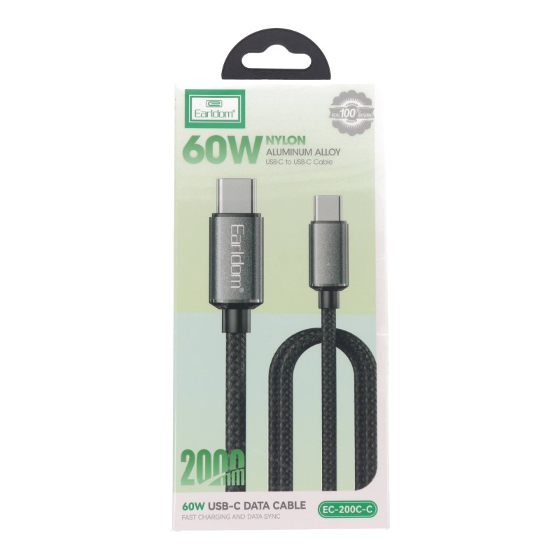 Earldom EC-200C-C USB-C σε USB-C Καλώδιο Φόρτισης 60W 2m