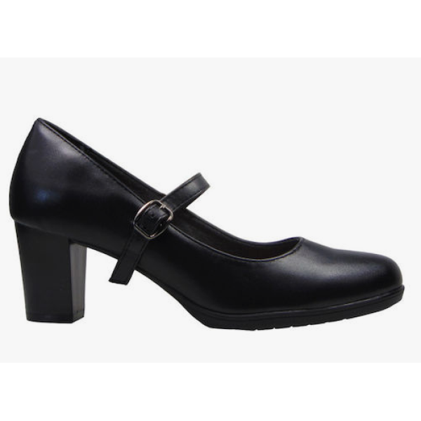 M&M Coleccion Γυναικεία Γόβα Χορού με Χοντρό Τακούνι Δερματίνη