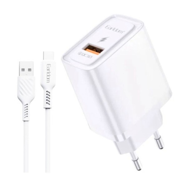 Earldom ES-EU35 Σετ Φορτιστής 18w Με θύρα USB και Kαλώδιο USB σε Lightning Αξεσουάρ Κινητών/Tablet