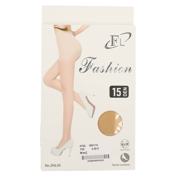 FL Fashion Ελαστικό Γυναικείο Καλσόν Διαφανές με Ενίσχυση 15 Den