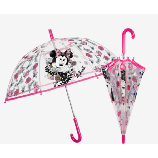 Disney Αντιανεμική Παιδική Ομπρέλα Μπαστούνι Minnie