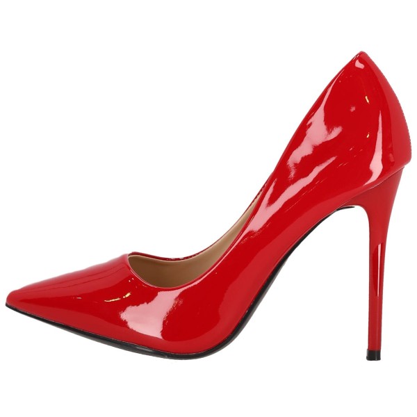 Diamantique Γυναικεία Μυτερή Γόβα Λουστρίνι με Ψηλό Λεπτό Τακούνι