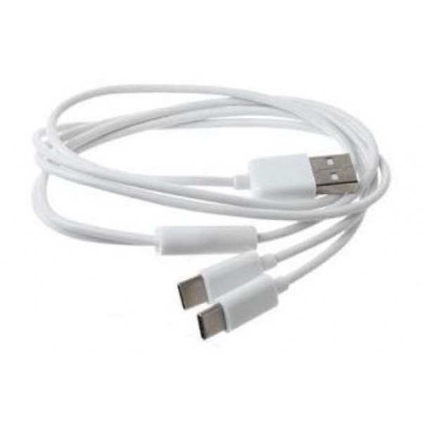 Καλώδιο USB - A to Dual Type - C (MA038 - C) με δύο θύρες Type C 1.2m Άσπρο