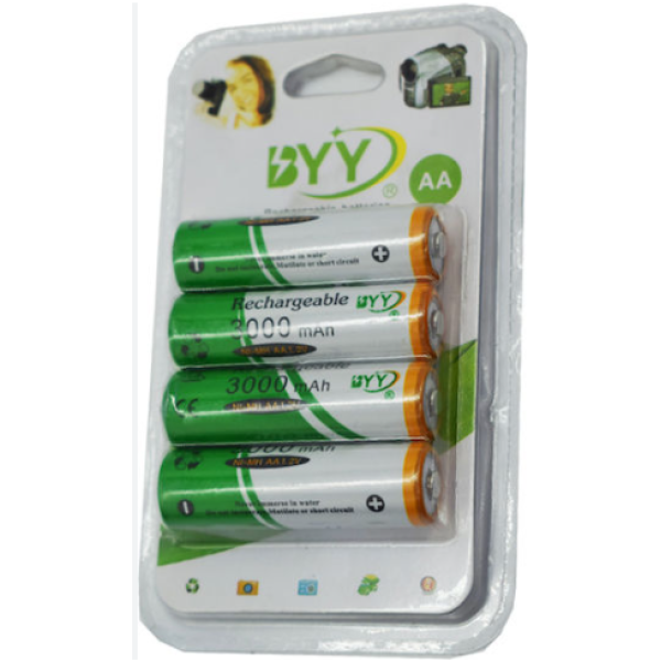 BYY Επαναφορτιζόμενες Μπαταρίες AA Ni-MH 3000mAh 1.2V