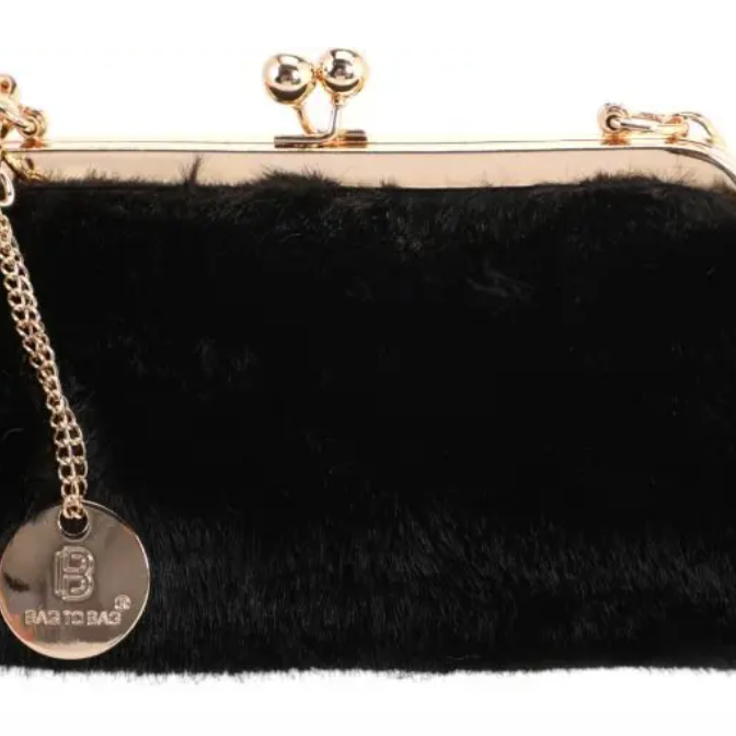 BAG TO BAG Γυναικείο Βραδινό Τσαντάκι Με Αλυσίδα και Ιδιαίτερο Κούμππωμα Κλιπς