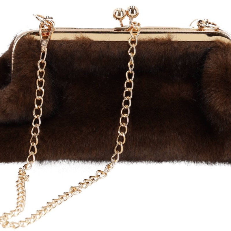 BAG TO BAG Γυναικείο Βραδινό Τσαντάκι Με Αλυσίδα και Ιδιαίτερο Κούμππωμα Κλιπς