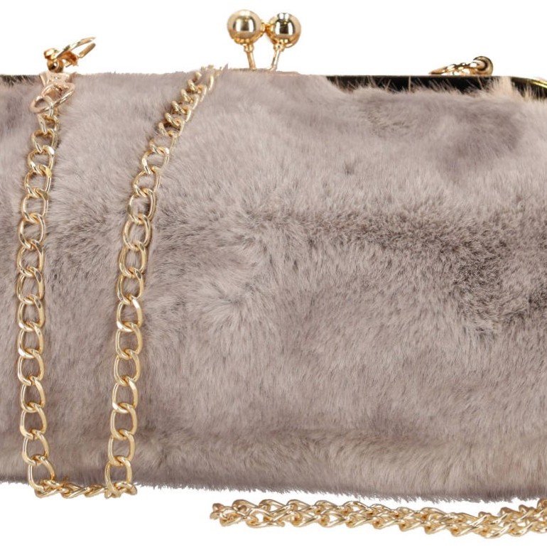 BAG TO BAG Γυναικείο Βραδινό Τσαντάκι Με Αλυσίδα και Ιδιαίτερο Κούμππωμα Κλιπς