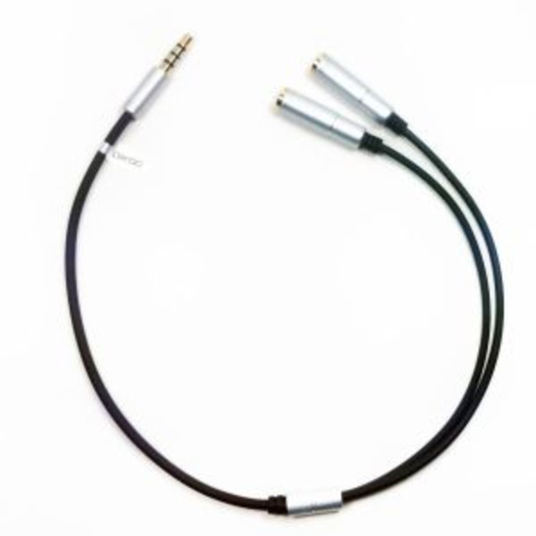 Earldom ET-AUX201 Καλώδιο Audio Jack 3.5 με δύο θύρες υποδοχής AUX Μαύρο