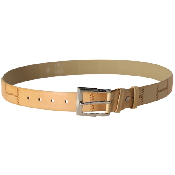 Real Leather Ανδρική Δερμάτινη Ζώνη με Μεαλλική Αγκράφα