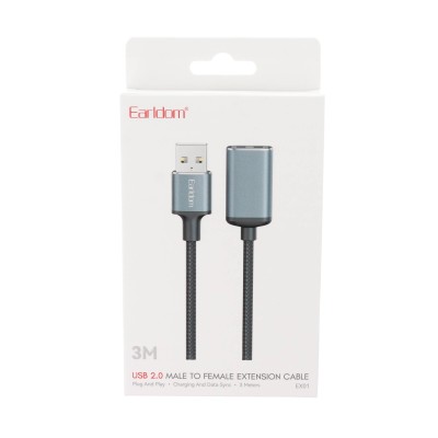 Earldom EX01 USB 2.0 Male To Female Καλώδιο Επέκτασης 3m