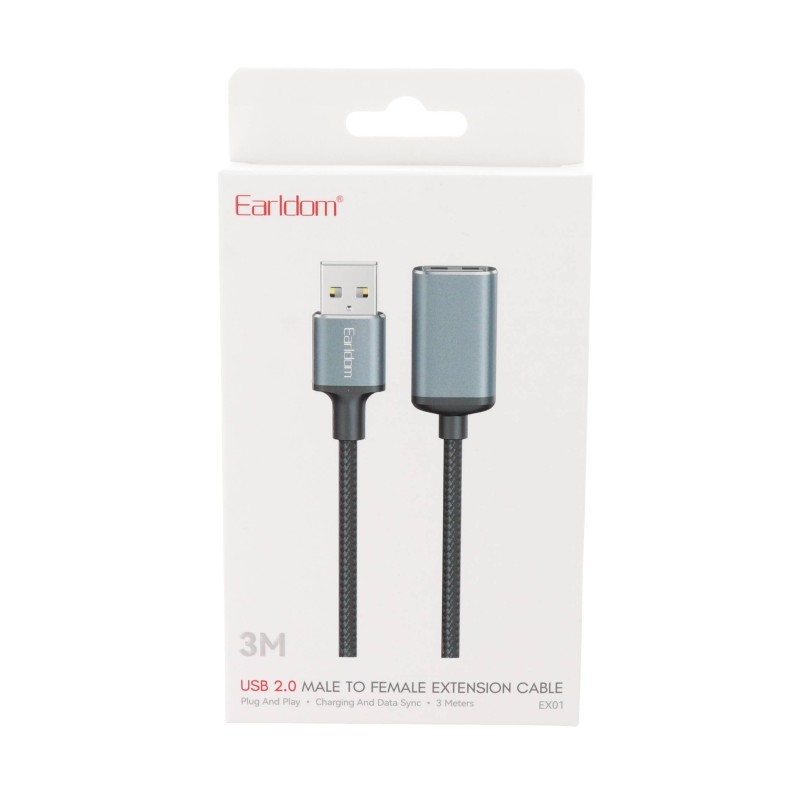 Earldom EX01 USB 2.0 Male To Female Καλώδιο Επέκτασης 3m