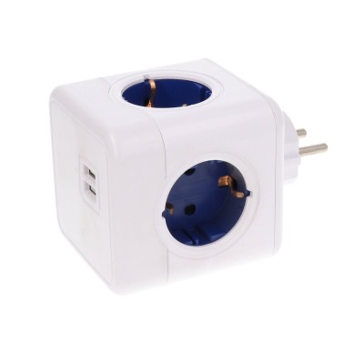 Powercube 4 Θέσεων με 2 Θύρες USB-A