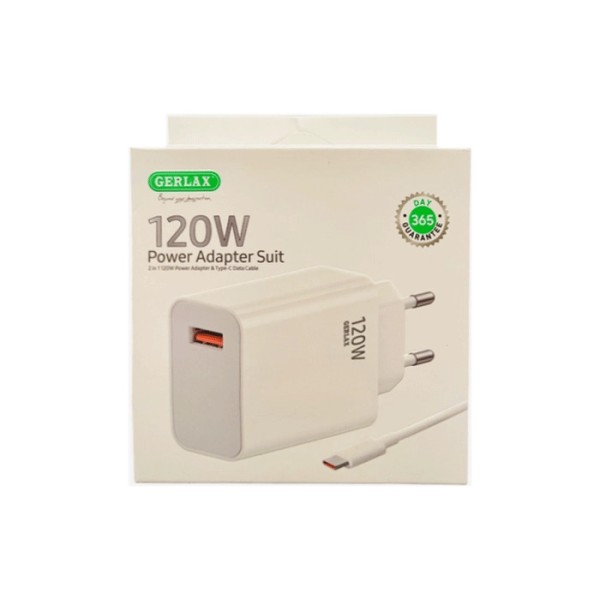 Gerlax A17 Σετ Φορτιστής 120W Με Θύρα USB Και Καλώδιο USB σε USB-C