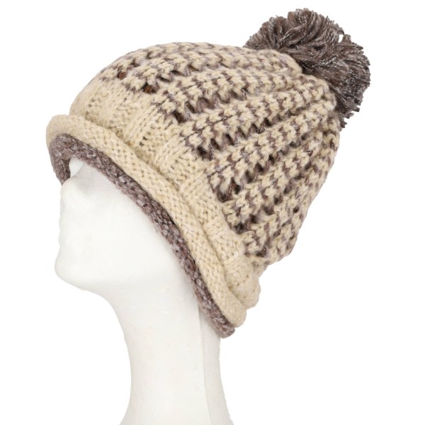 Q&Y Γυναικείο Πλεκτό Σκουφάκι Δίχρωμο